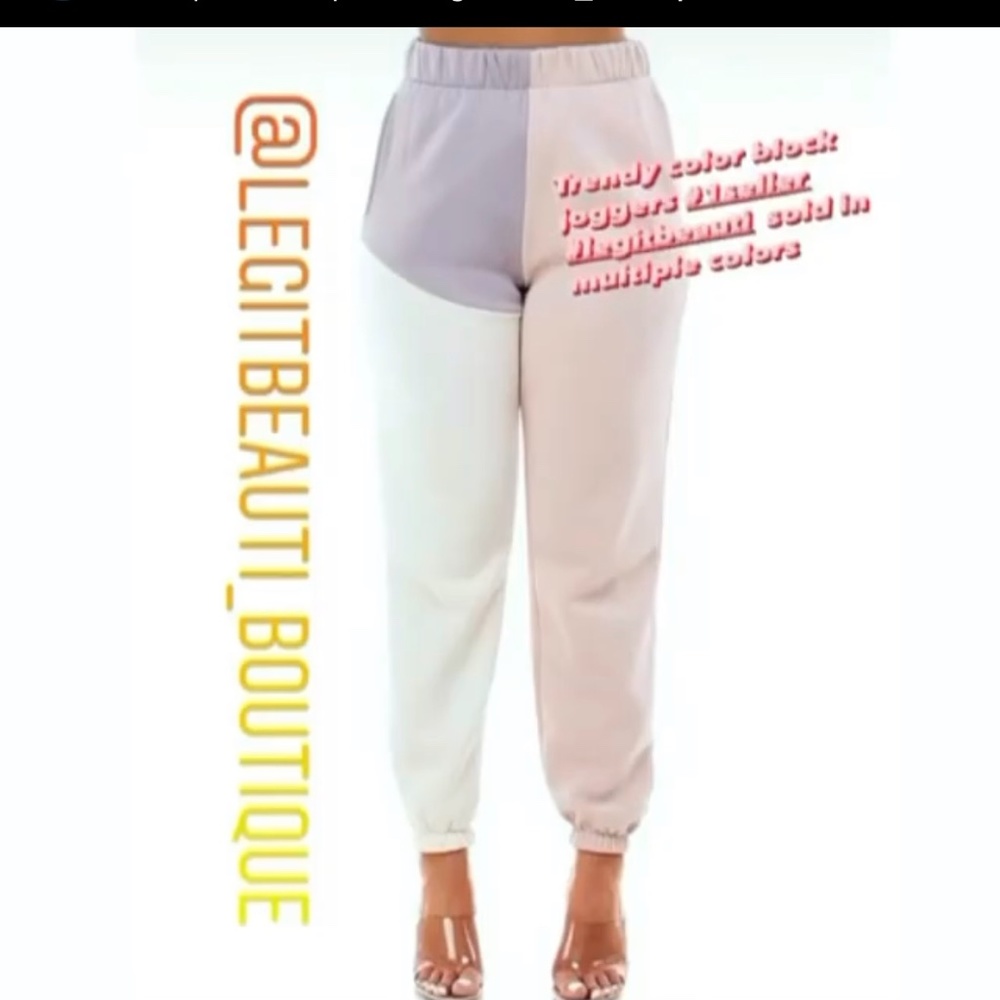 Trendy Color Block Joggers